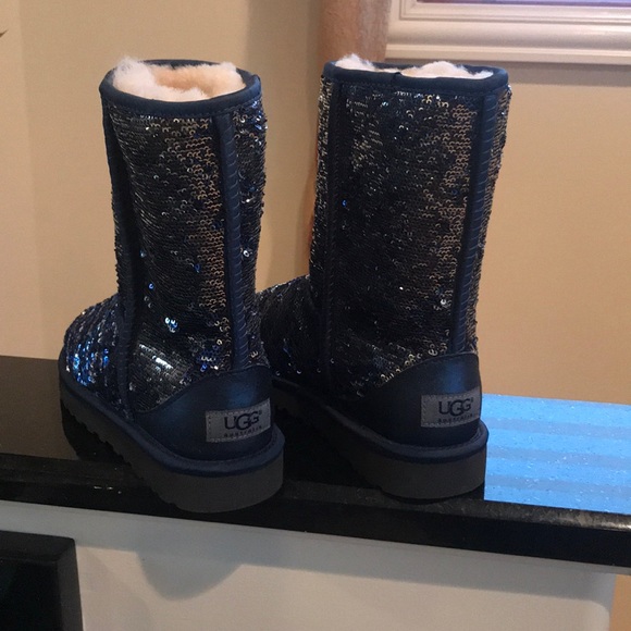 Ugg Sequin Boots Sequined Ugg Boots UGG CLASSIC SHORT SEQUIN Boots Gold Combo [Woman] Elsa  Boutique